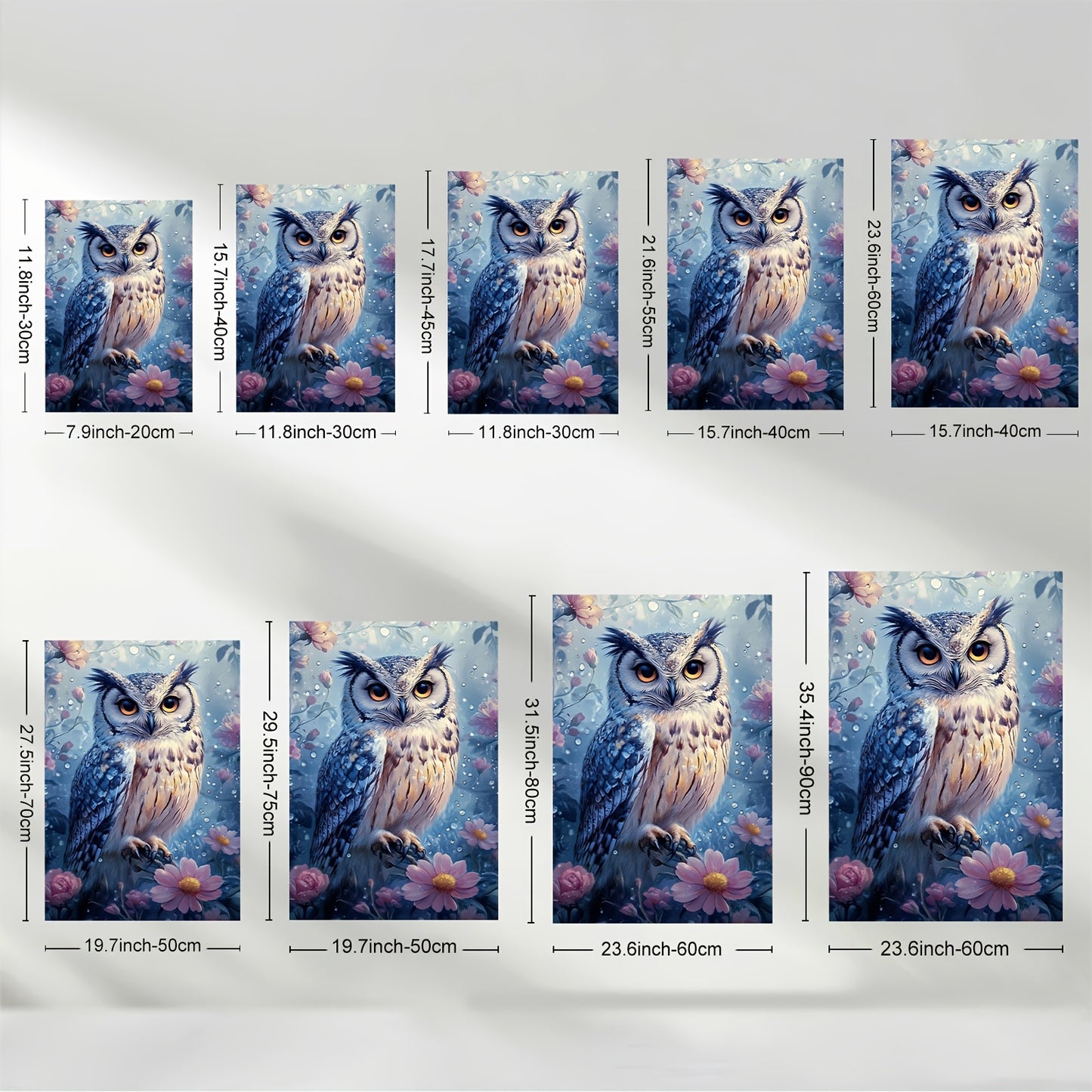 Stampa su tela intelaiata — Gufo Fiorito