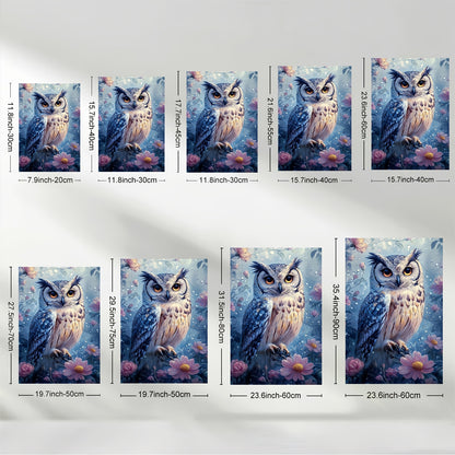 Stampa su tela intelaiata — Gufo Fiorito