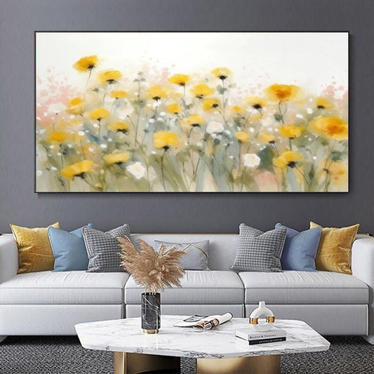 Dipinto a mano da intelaiare — Fiori Delicati