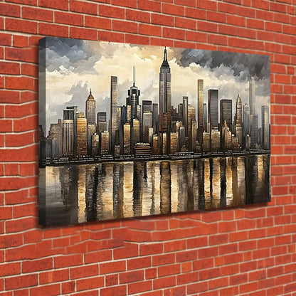 Stampa su tela intelaiata — Skyline Astratto