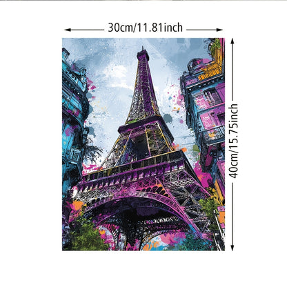 Stampa su tela intelaiata — Torre Eiffel Pop Art