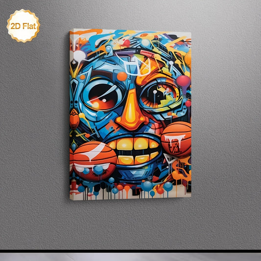Stampa su tela intelaiata — Basket Graffiti