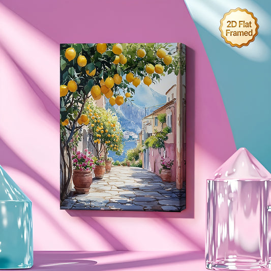 Stampa su tela intelaiata — Limone Mediterraneo