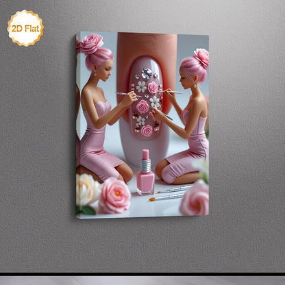 Stampa su tela — Ragazza Capelli Rosa