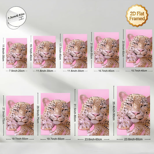 Stampa su tela intelaiata — Leopardo Glitter