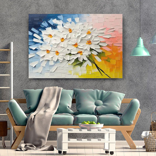 Dipinto a mano da intelaiare — Fiori a Spatola