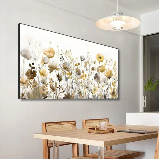Dipinto a mano da intelaiare — Fiori Delicati