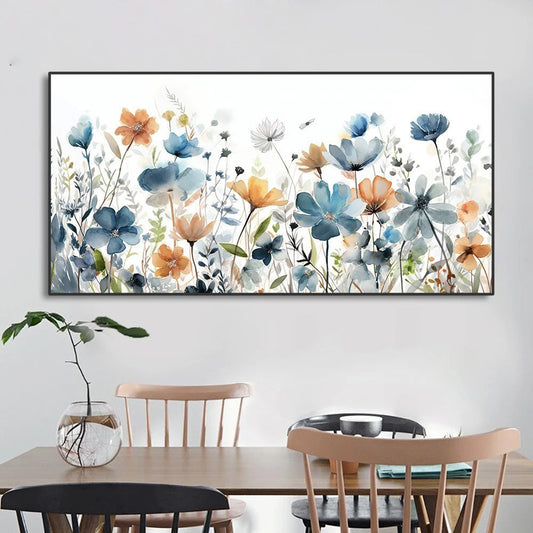 Dipinto a mano da intelaiare — Fiori Delicati
