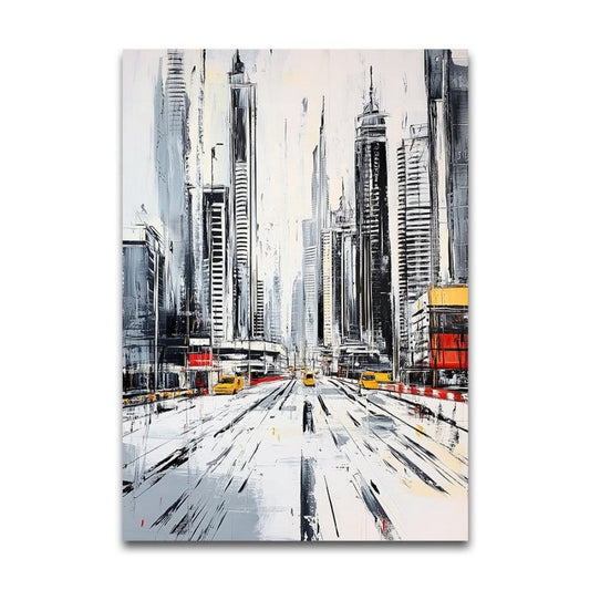 Dipinto a mano da intelaiare — Scena Urbana