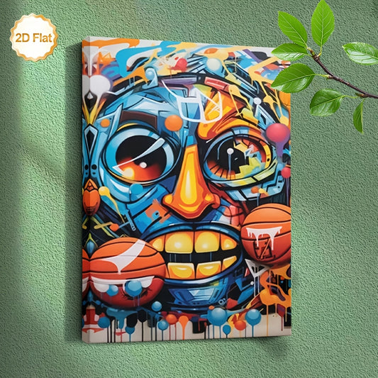 Stampa su tela intelaiata — Basket Graffiti
