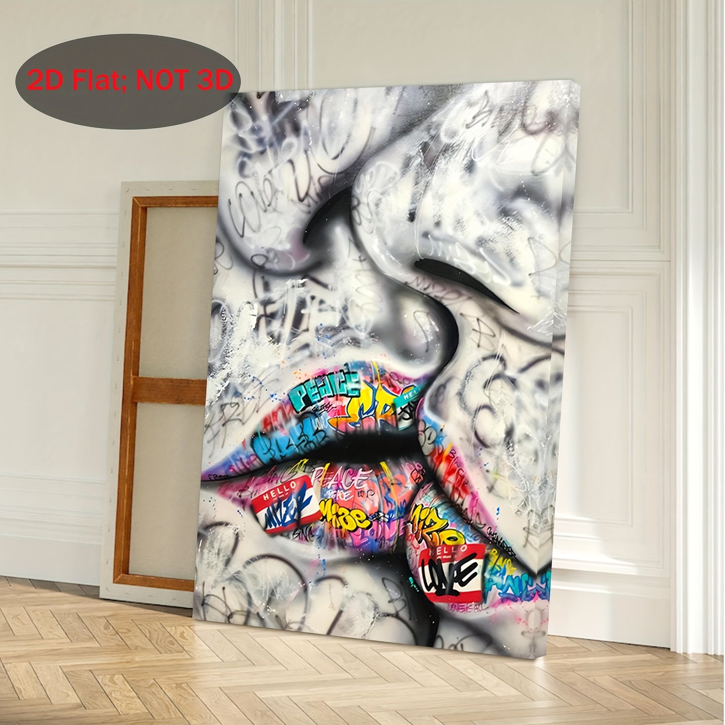 Stampa su tela intelaiata — Labbra Graffiti