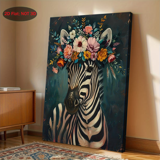 Stampa su tela intelaiata — Zebra Fiorita