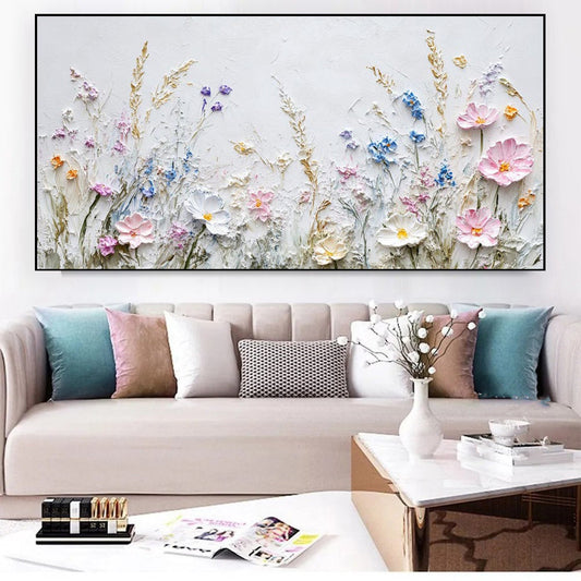Dipinto a mano da intelaiare — Fiori a Spatola