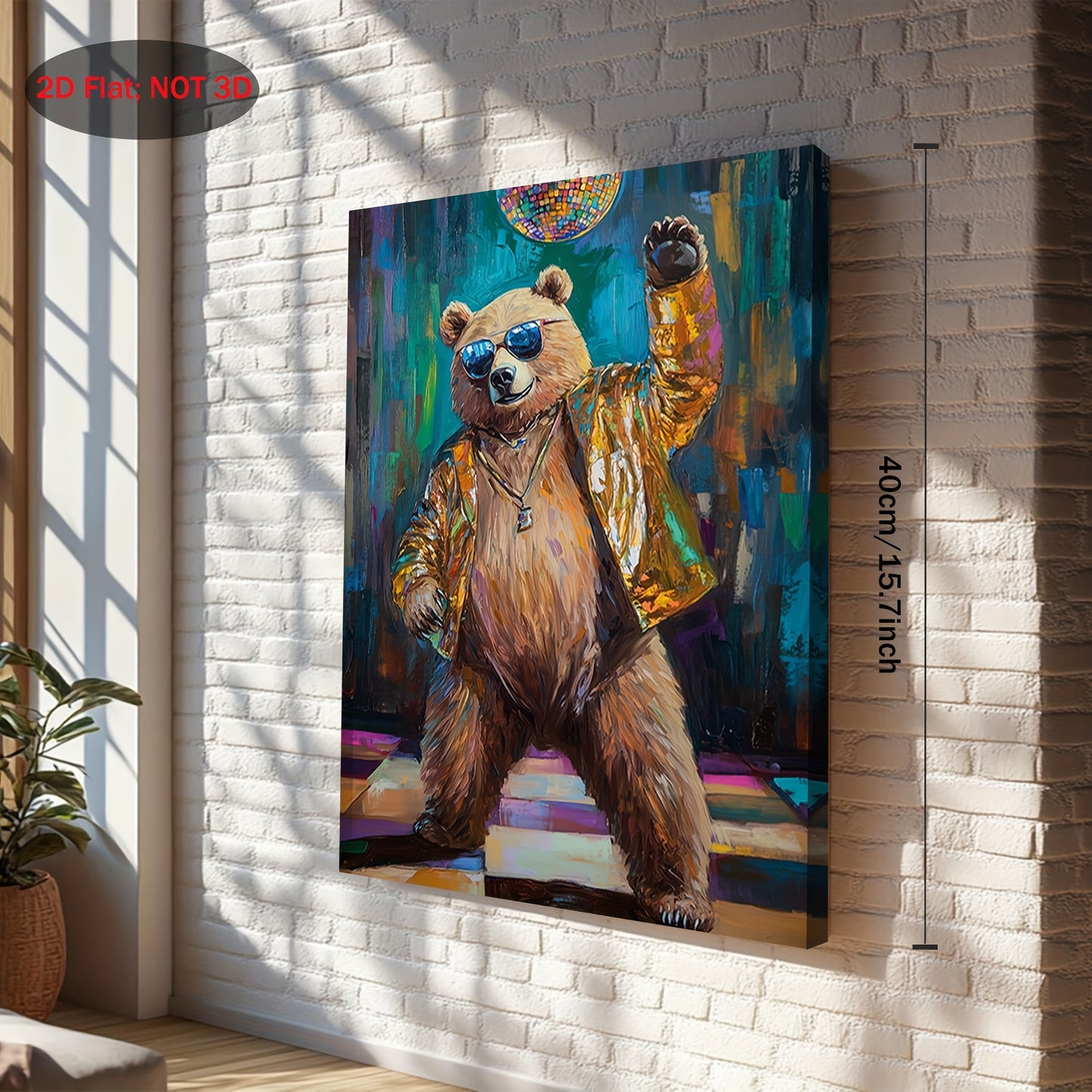 Stampa su tela intelaiata — Orso Disco