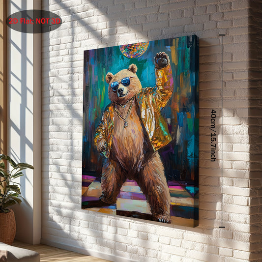 Stampa su tela intelaiata — Orso Disco