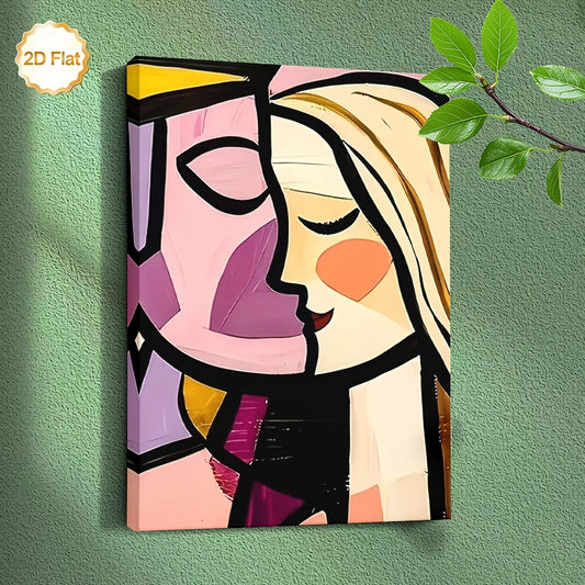 Stampa su tela intelaiata — Bacio Cubista