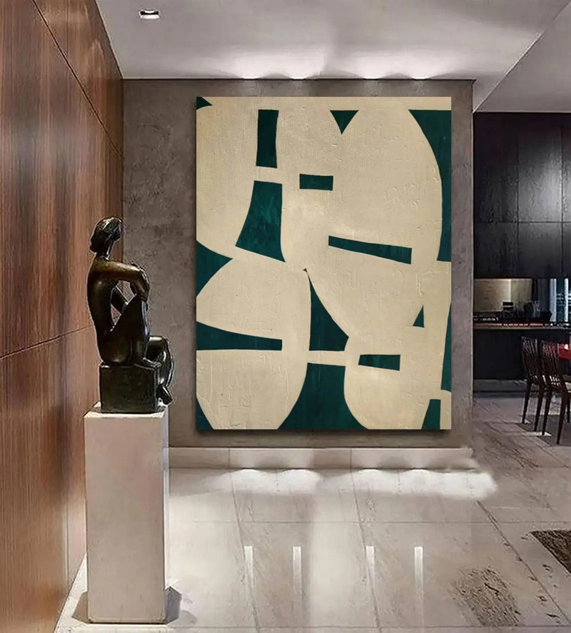 Dipinto a mano da intelaiare — Astratto Verde