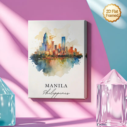 Stampa su tela intelaiata — Manila