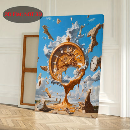 Stampa su tela intelaiata — Orologio Surreale