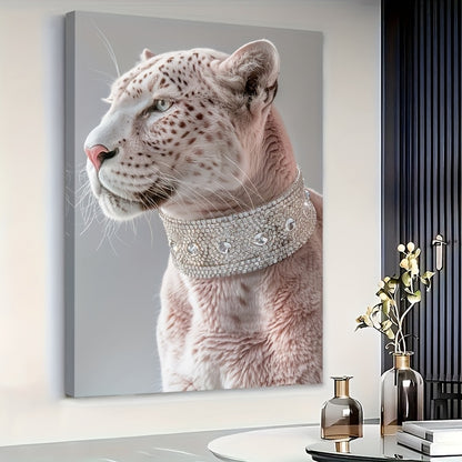 Stampa su tela intelaiata — Leopardo Rosa