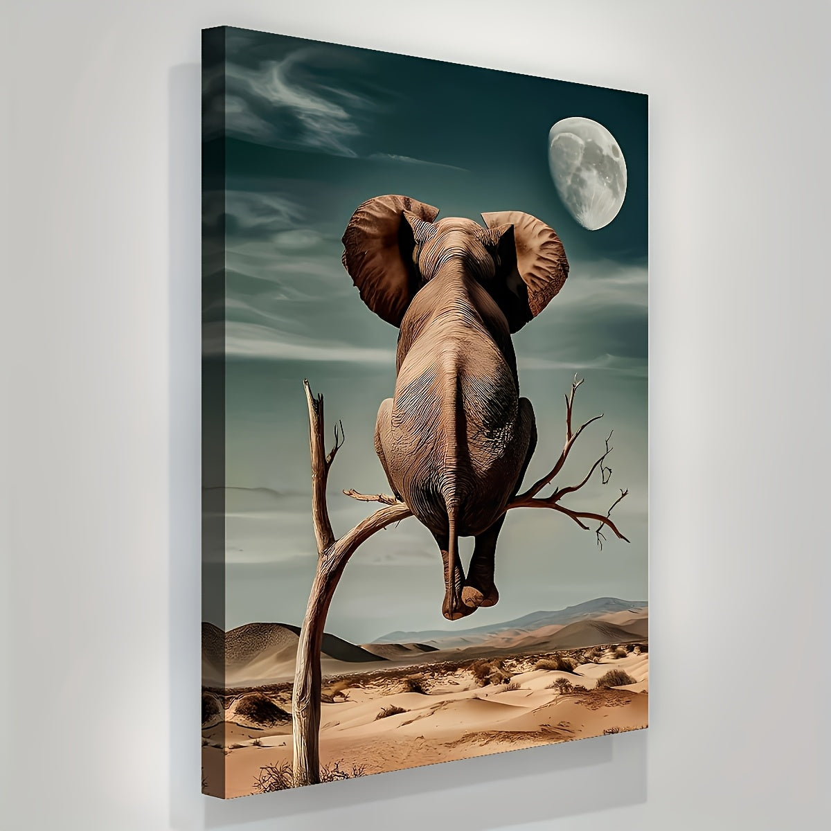 Stampa su tela intelaiata — Elefante nel Deserto