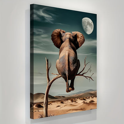 Stampa su tela intelaiata — Elefante nel Deserto