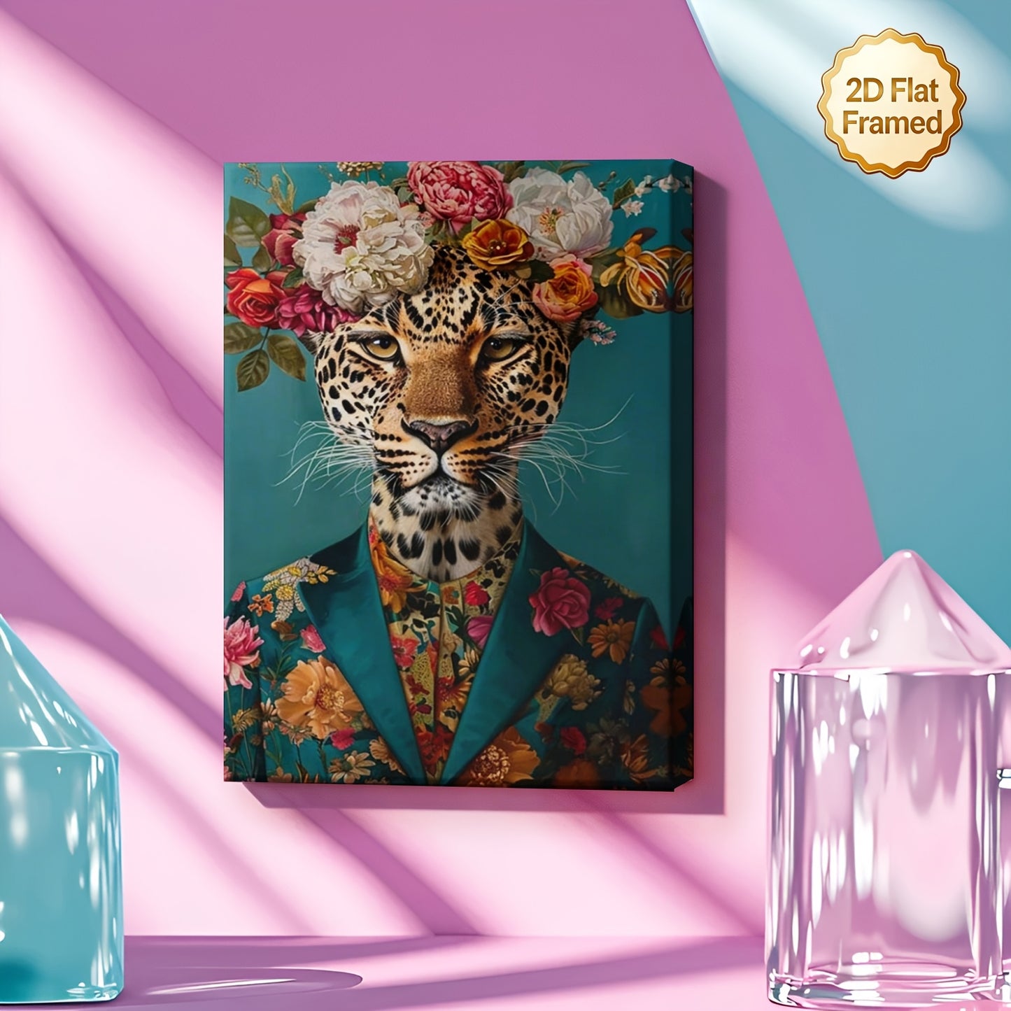 Stampa su tela intelaiata — Leopardo Elegante