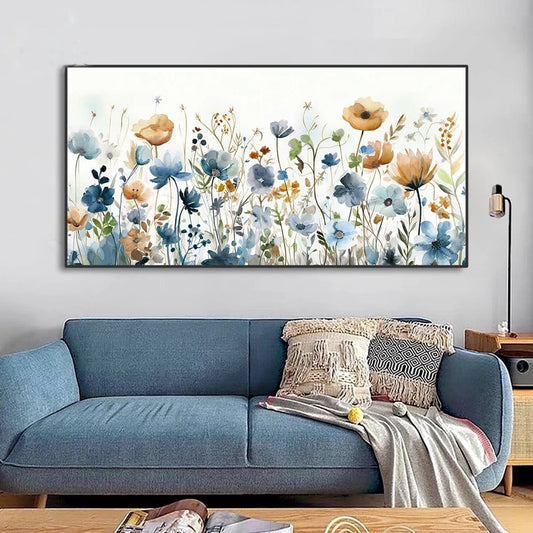 Dipinto a mano da intelaiare — Fiori Delicati