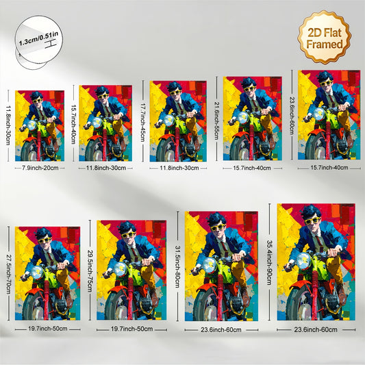 Stampa su tela — Motociclista Pop Art
