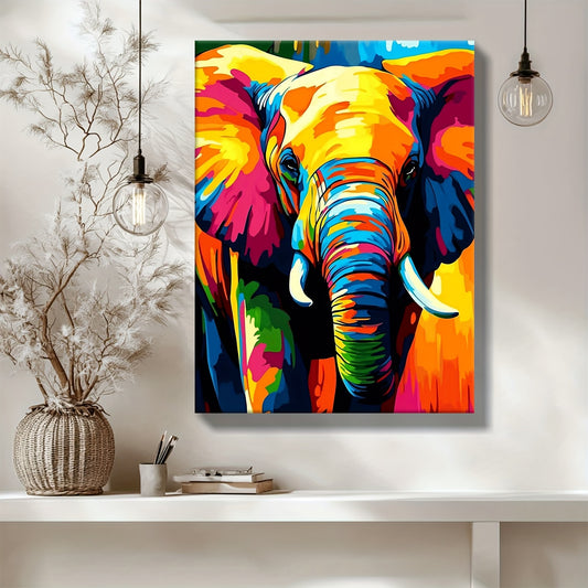 Stampa su tela intelaiata — Elefante Colorato