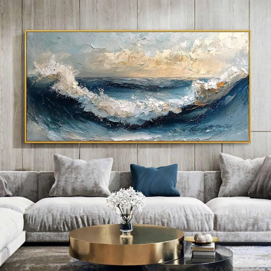 Dipinto a mano da intelaiare — Onde del Mare