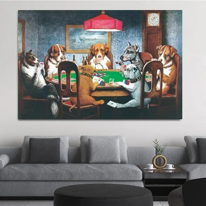 Stampa su tela da intelaiare — Cani al Poker
