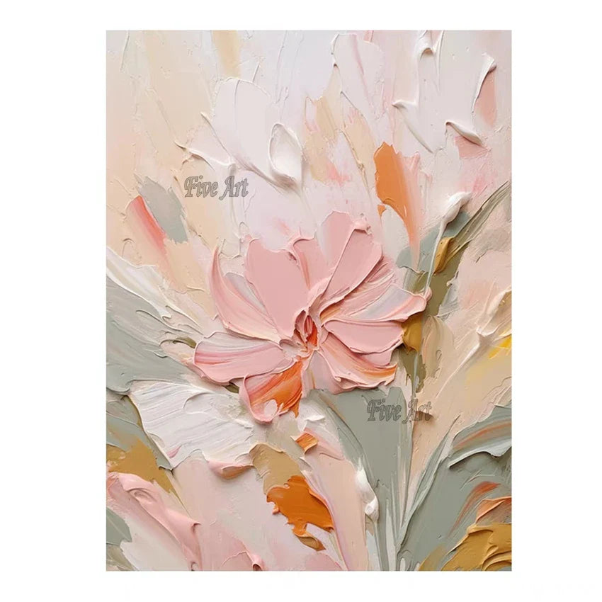 Dipinto a mano da intelaiare — Astratto Rosa