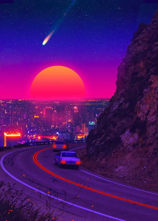 Stampa su tela da intelaiare — Tropici Synthwave
