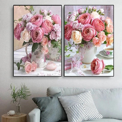 Stampa su tela da intelaiare — Peonie Rosa
