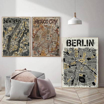 Stampa su tela da intelaiare — Mappe Urbane