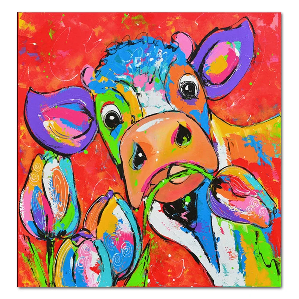Stampa su tela da intelaiare — Mucca Pop Art