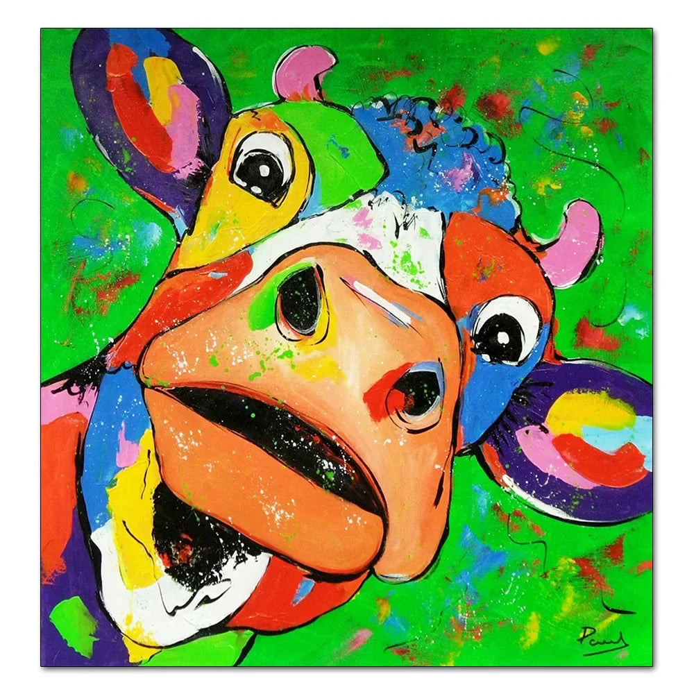 Stampa su tela da intelaiare — Mucca Pop Art
