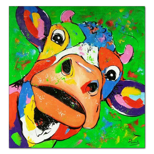 Stampa su tela da intelaiare — Mucca Pop Art
