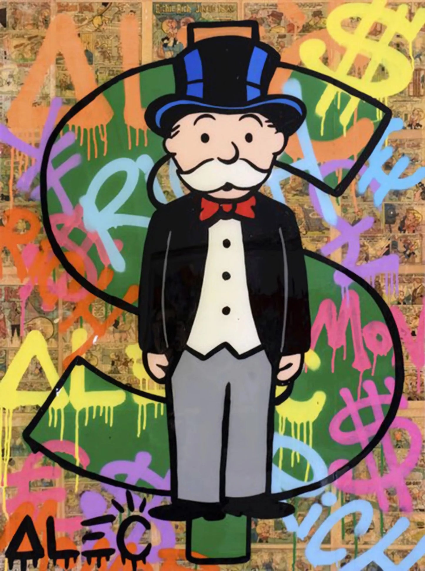 Stampa su tela da intelaiare — Homage to Alec Monopoly