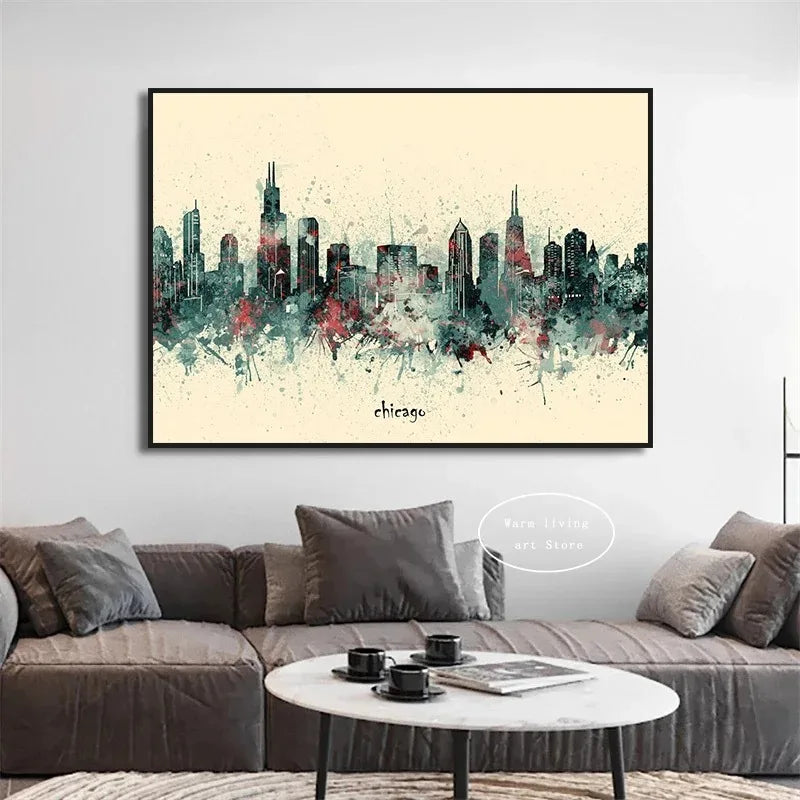 Stampa su tela da intelaiare — Skyline del Mondo