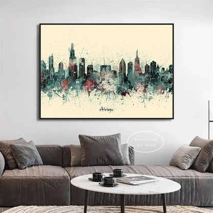 Stampa su tela da intelaiare — Skyline del Mondo