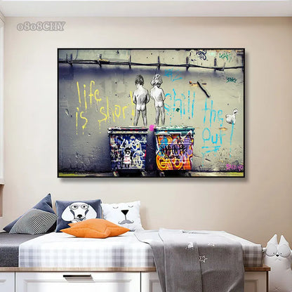 Stampa su tela da intelaiare — Homage to Banksy