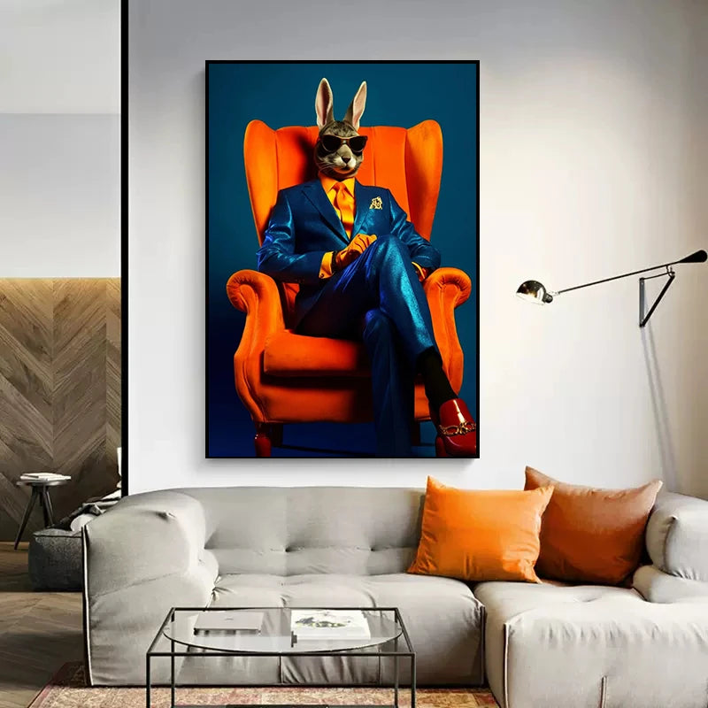 Stampa su tela da intelaiare — Animali in Smoking