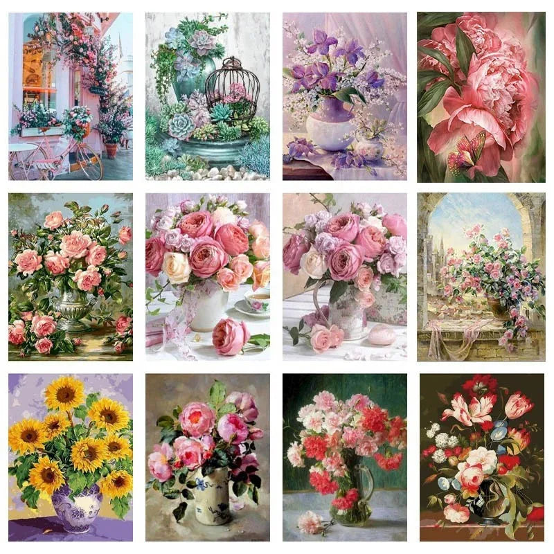 Stampa su tela da intelaiare — Peonie Rosa