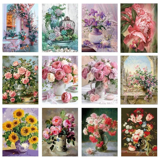 Stampa su tela da intelaiare — Peonie Rosa