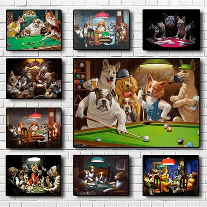 Stampa su tela da intelaiare — Cani al Poker