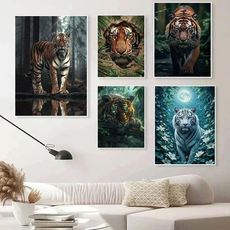Stampa su tela da intelaiare — Tigre Tropicale