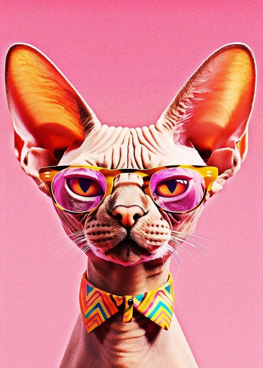 Stampa su tela da intelaiare — Animali con Occhiali