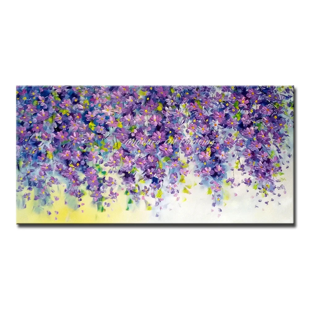 Dipinto a mano da intelaiare — Fiori a Spatola
